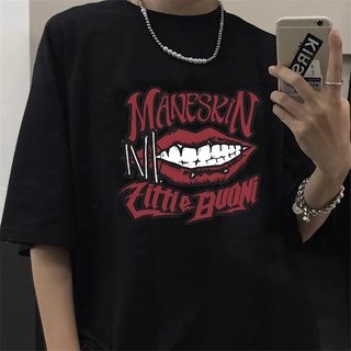 เสื้อยืดลําลอง แขนสั้น พิมพ์ลายกราฟฟิค Seeyoushy Maneskin สไตล์ฮิปฮอป แฟชั่นฤดูร้อน สําหรับผู้ชาย และผู้หญิง