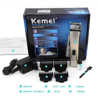 พร้อมส่ง📌 KEMEI แบตตาเลี่ยน ปัตตาเลี่ยนตัดผมไฟฟ้าไร้สาย พร้อมที่รองหวี 4 ชิ้น ของแท้100% 5017