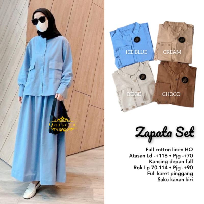 Zepata One Set ชุดสตรีทําจากผ้าฝ้ายลินิน HQ