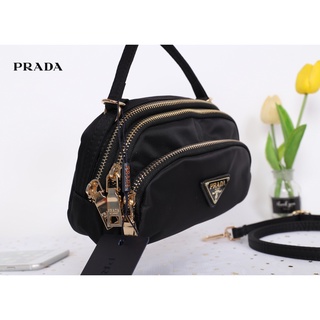 Prada mini 3 Zipper crossbody กะเป๋าปราด้าแท้ กระเป๋าปาด้าสะพายข้าง กะเป๋าปราด้ามินิ กระเป๋า พาด้า แท้ กระเป๋าพราด่า