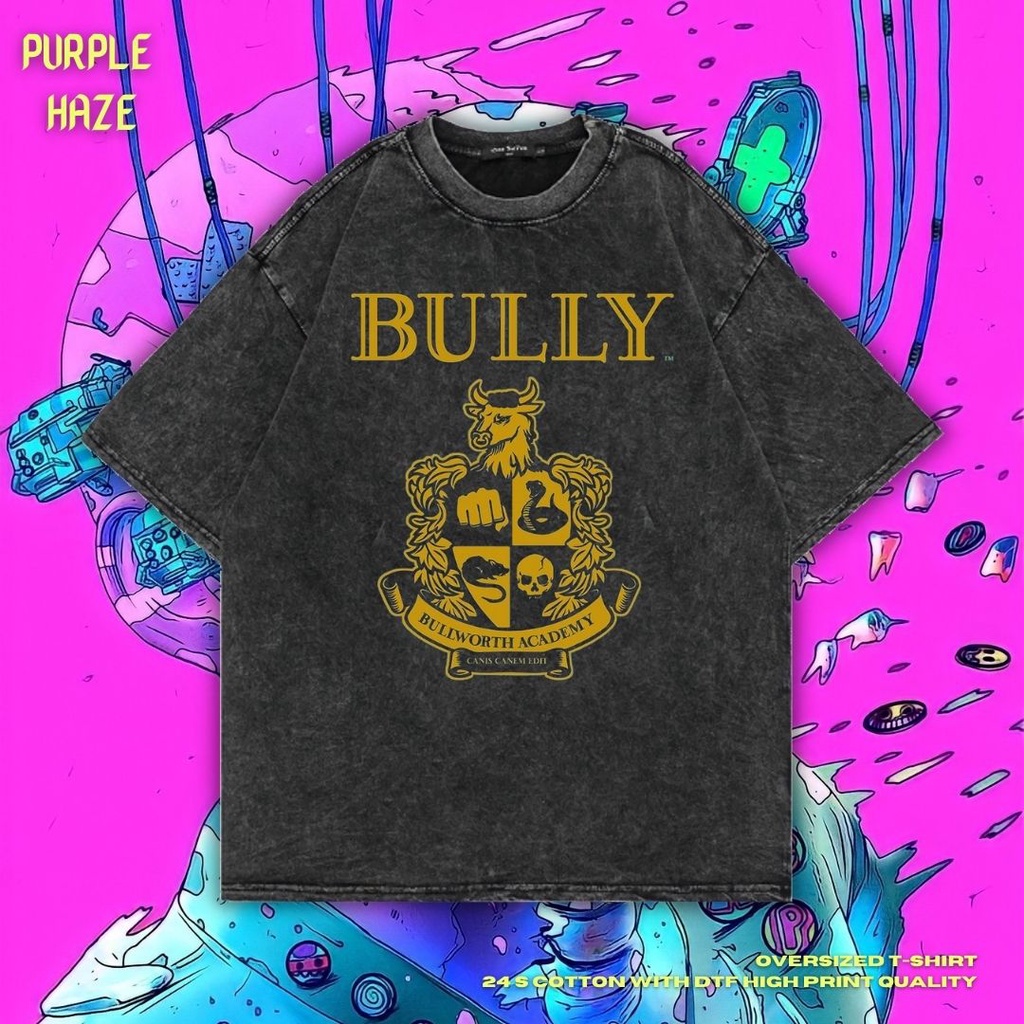 เสื้อยืด ขนาดใหญ่ พิมพ์ลาย Haze Bully Scholarship Edition สีม่วง | หินล้างทําความสะอาด | เสื้อเชิ้ต 