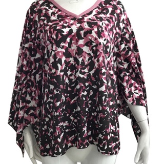 GSP BUSINESS BLOUSE PRINT จีเอสพี เสื้อผู้หญิงคอวี ลายดอกไม้ สีแดง (SQ1EPI)