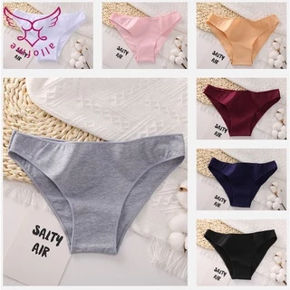 Allofme M-XXL กางเกงชั้นใน ผ้าฝ้าย ชุดชั้นใน เซ็กซี่ ระบายอากาศ สีพื้น สําหรับผู้หญิง