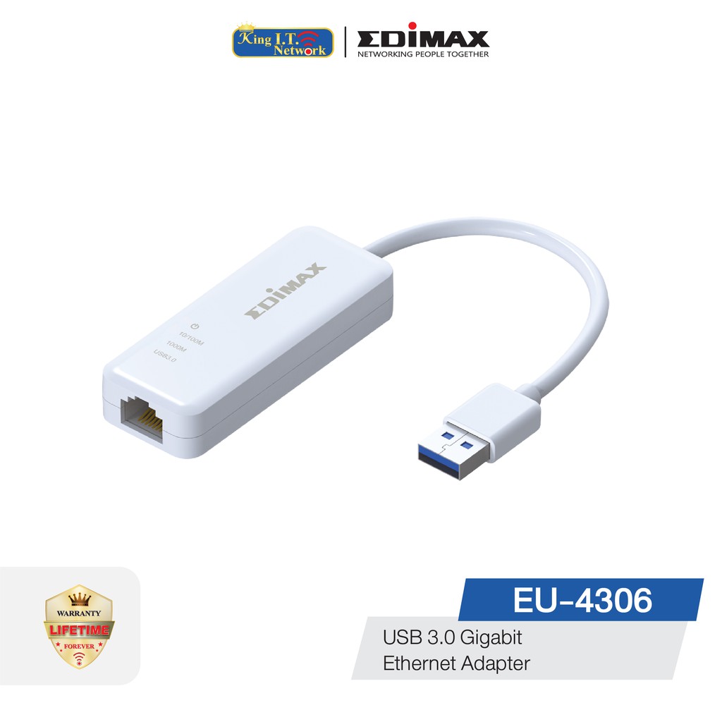 EDIMAX (EU-4306) USB 3.0 อุปกรณ์แปลงพอร์ท USB Gigabit Ethernet Adapter