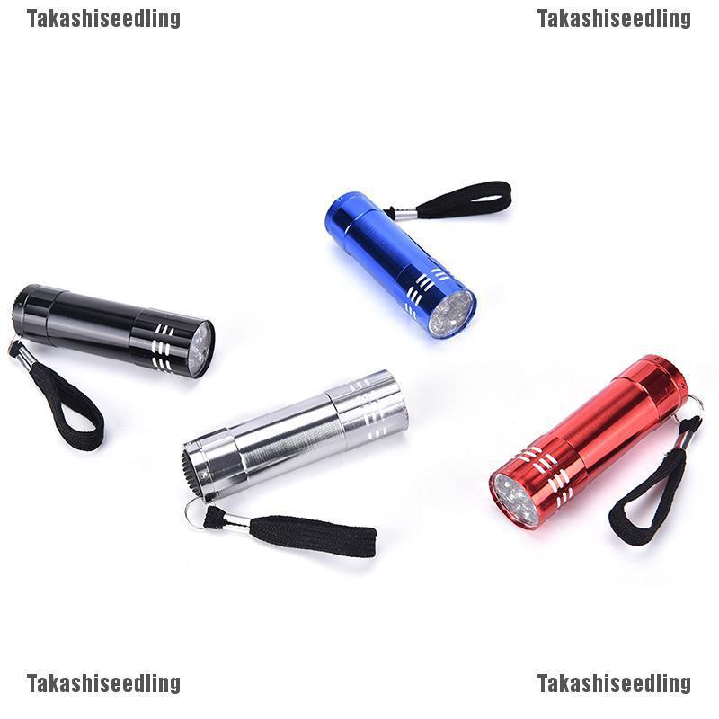 Takashiseedling Mini Uv Ultra Violet 9 Led Flashlight Blacklight Light Inspection Lamp Torch