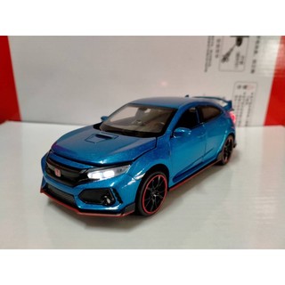 โมเดลรถเหล็กHONDA CIVIC-TYPE R 1/32ประตูรถเปิดปิดได้มีเสียงมีไฟหน้ามีไฟท้ายฝากระโปรงหน้าและฝากระโปรงหลังเปิดปิดได้