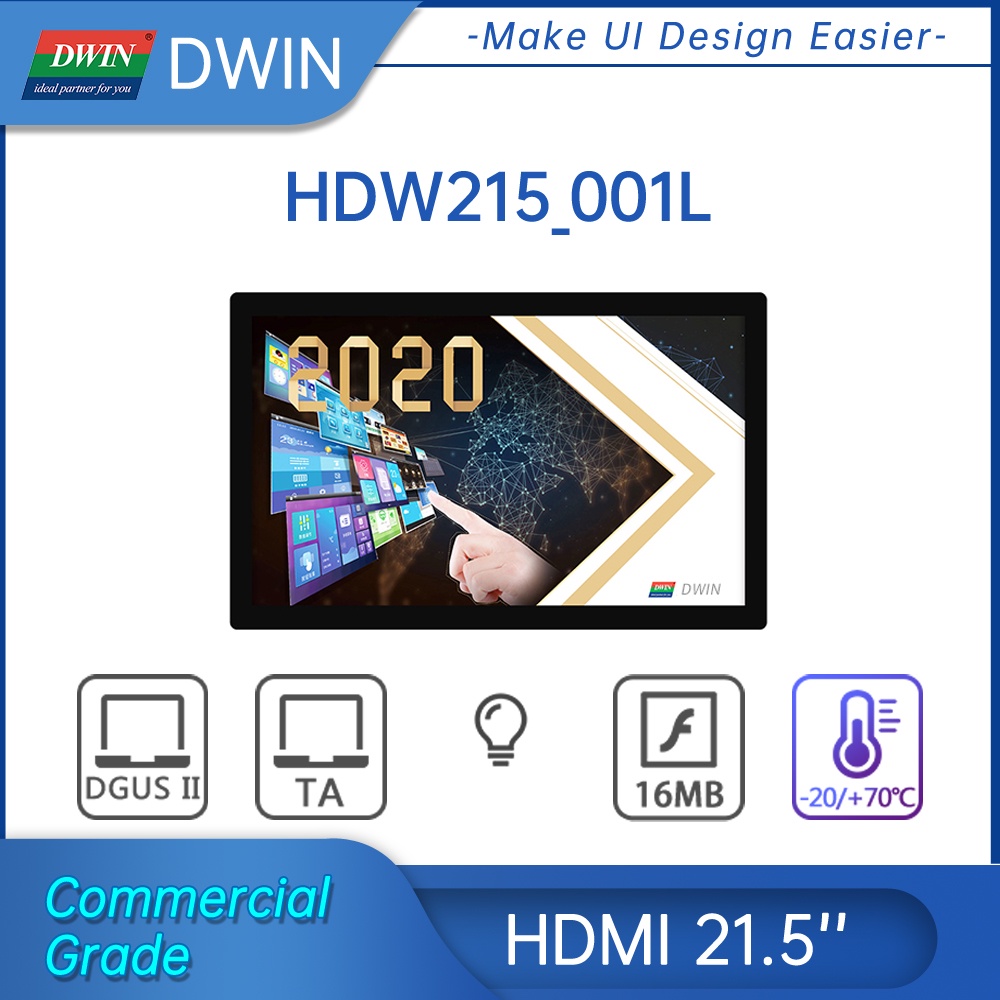 DWIN 21.5'' 1920*1080 HDMI Interface LCD Module IPS TFT Touch Screen Capacitive Panel for Raspberry 