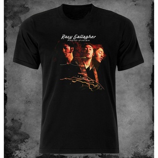 เสื้อสีขาว - แปลกใหม่ Rory Gallagher ภาพถ่ายเสร็จสิ้นการออกแบบผ้าฝ้ายบริสุทธิ์บุรุษเสื้อยืดเสื้อยืด เสื้อยืดสีพื้น