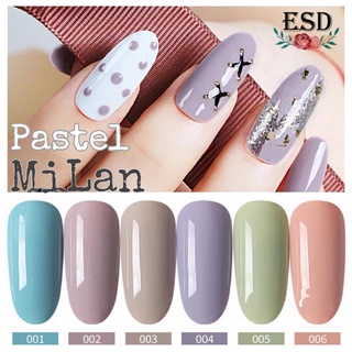 สีทาเล็บเจล สีพาสเทล ขนาด 15 ml. (อบ UV เท่านั้่น)  / Milan Pastel Color Series Nail Gel UV  Polish 15 ml.