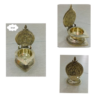 ทองเหลืองบริสุทธิ์ Ashtalakshmi Vilakku / Diya ไม่มีนกยูง / นาม