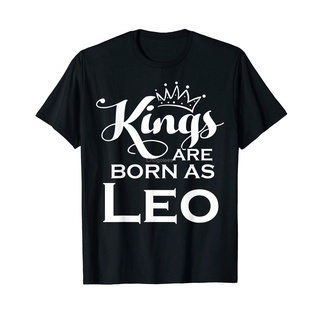 เสื้อยืดวินเทจเสื้อยืดผ้าฝ้าย พิมพ์ลาย Kings Are Born As Leo Eikjh10Jcojmc37S-5XL