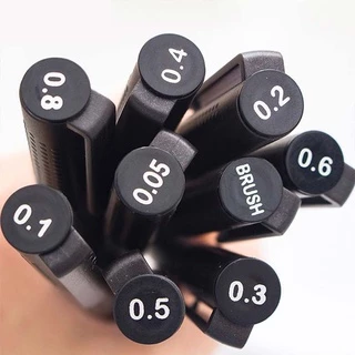 ปากกามาร์กเกอร์ กันน้ำ 0.05-0.8 สีดํา สําหรับนักเรียน สํานักงาน โรงเรียน 1 ชิ้น