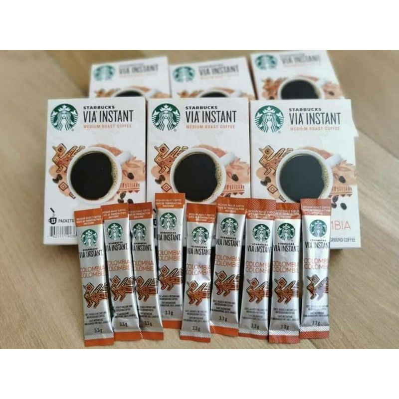 Starbucks Via Instant Medium Roast Coffee Colombia 100% Arabica Instant and Microground Coffee