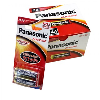 ถ่าน Panasonic Alkaline AA แพค 2ก้อน จำนวน 12 แพค/กล่อง ของแท้