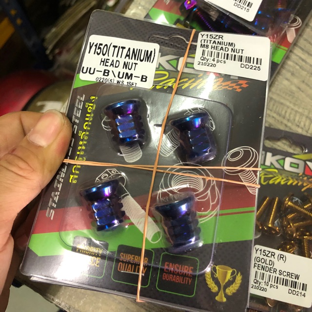 Yamaha Y15z Head Nut Color Titanium-1set/4pc