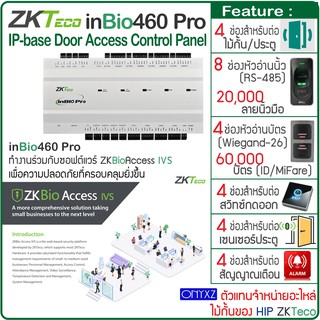 ZKTeco inBio Pro460 Wiegand Controller บอร์ดวีแกนรองรับทั้งบัตรและลายนิ้วมือ ควบคุมไม้กั้นรถยนต์ Car Park 4 ประตู