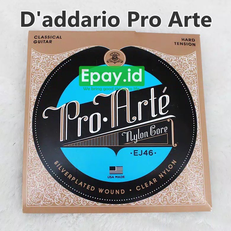 D'ADDARIO DAddario Pro Arte สายกีต้าร์คลาสสิก Nylon Clear EJ46 Hard Tension 1 ชุด