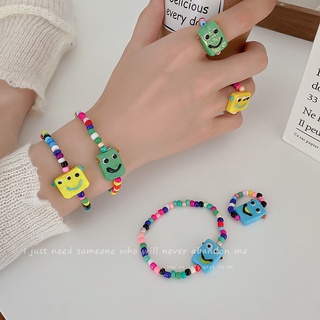 Little Monster Smiley Bracelet น่ารักหวานๆ สร้อยข้อมือ และ แหวน ตะมุตะมิ ตัว monster เป็น เซรามิค