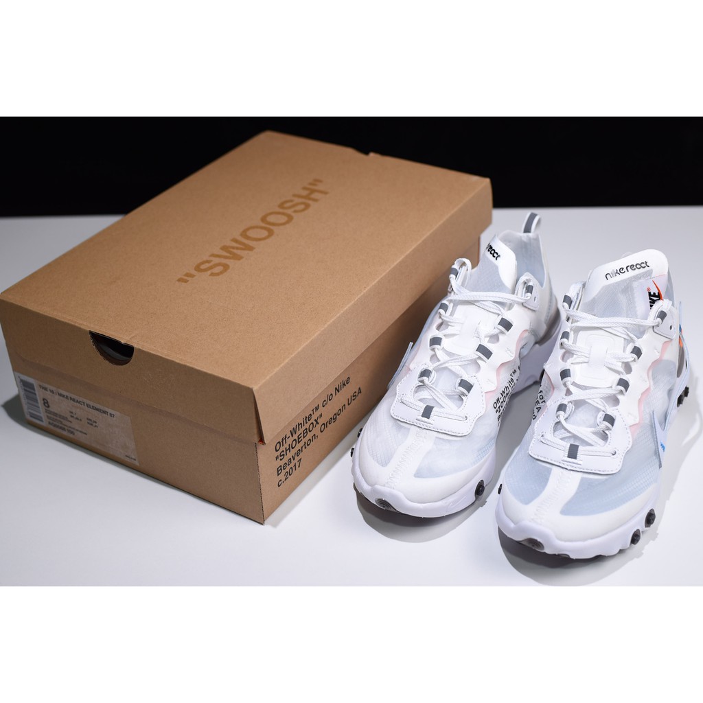ราคาถูกOff-White Undercover x Nike React Element 87 men's women's comfortable casual fashion running shoes AQ0068- | Shopee Thailand