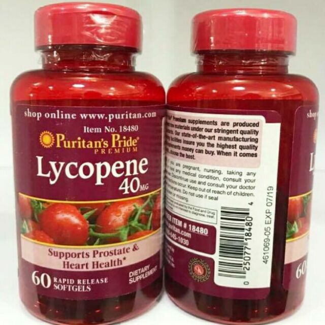 Puritan's Pride Lycopene 40mg. 60Softgels