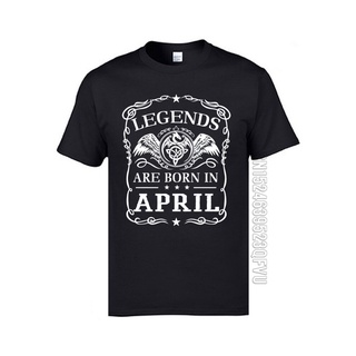 【ผ้าฝ้ายแท้】#เสื้อเมนเชิ้ตเสื้อยืดคอกลม ผ้าฝ้ายแท้ พิมพ์ลาย Legends Are Born In APRIL Father สไตล์คลาสสิก สําหรับผู้ชาย#