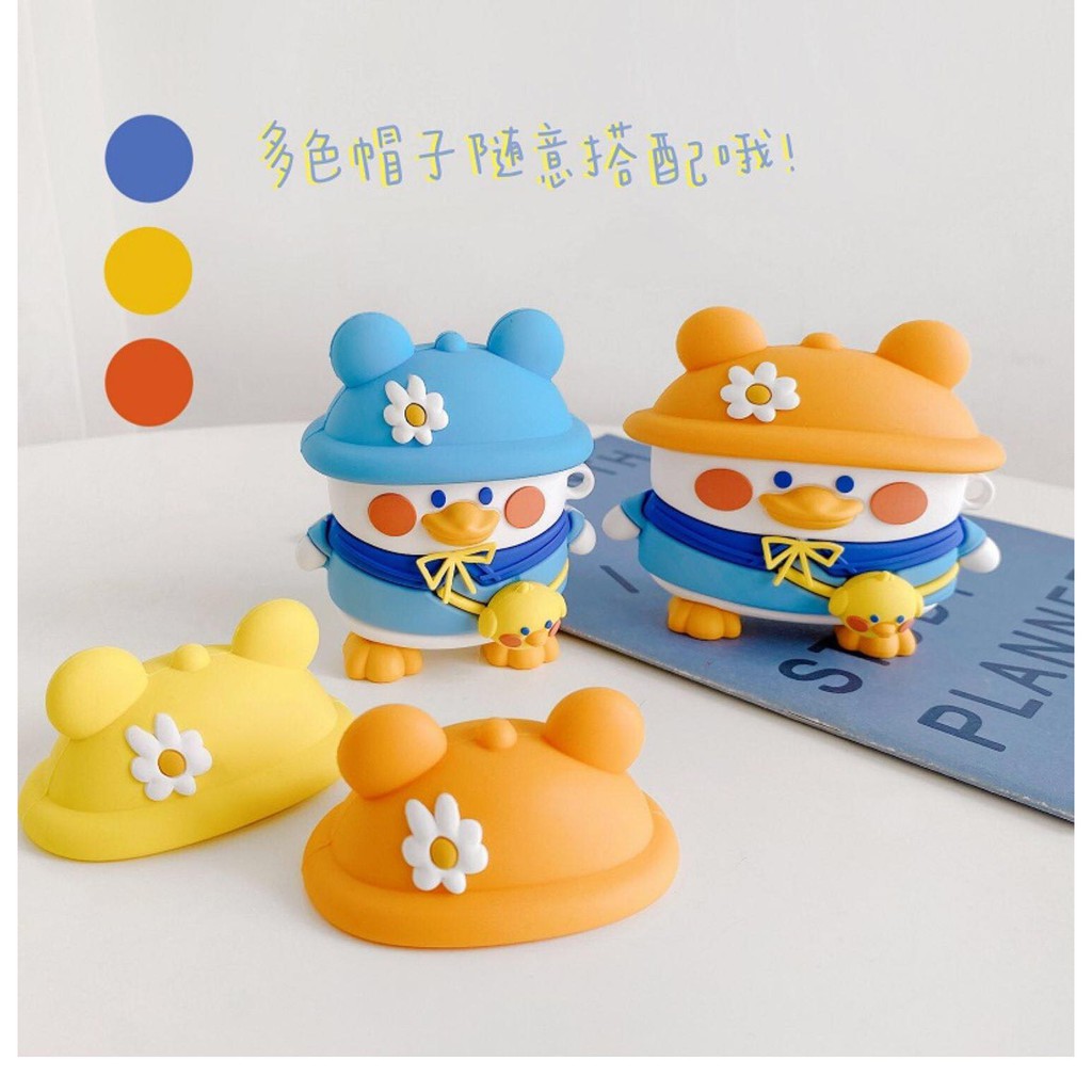 เคส airpods เคสซิลิโคน เคสแอร์พอต เป็ดหมวกสี3สี for TWSหูฟัง i9S i11 i12 Air Pods 1 Air pods 2 Case