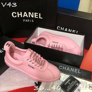 👟👉 Chanel Sneakers รองเท้าผ้าใบหนังแท้100% งานเกรดHi-end 1:1 ใส่เดินสลับแท้ได้เลย งานดีมากกก Full set 👈👟