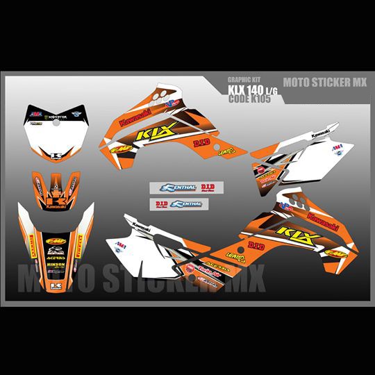 สติ๊กเกอร์ KLX140 G/L/RF Kawasakiทั้งคัน สติ๊กเกอร์เคลือบเงา สุดคุ้ม