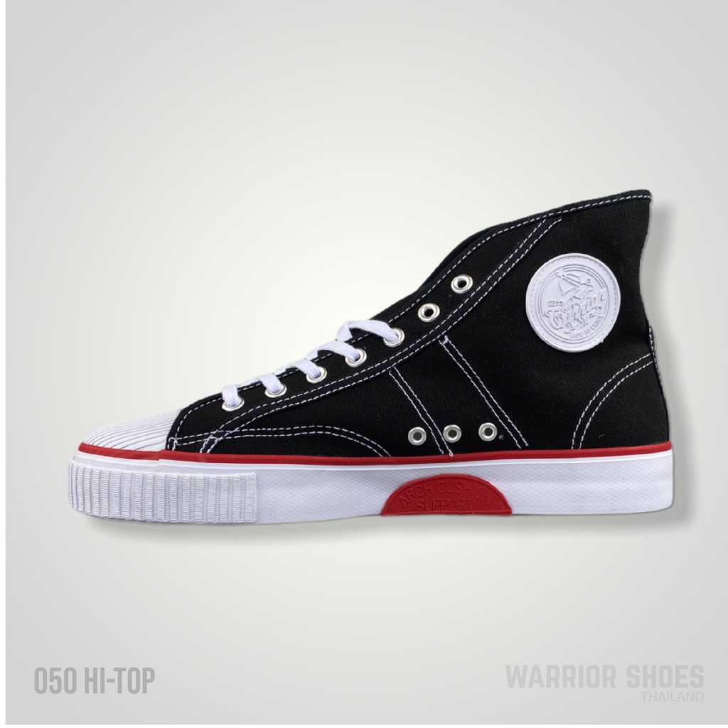 Warrior shoes รองเท้าผ้าใบ รุ่น 050 Hi-Top Black/ White