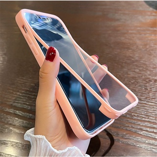 พร้อมส่ง❌ เคสประกบ Case for iPhone 13 12 11 Pro max X XS Max XR 7 plus 8plus/Se20 360° Full Cover Soft Silicone Phone Case เคสซิลิโคน เคสโทรศัพท์มือถือ