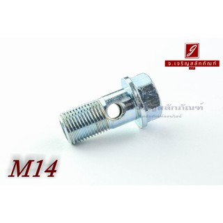 น็อตน้ำมัน Oil Bolt ขนาด M14x1.25x30 แบบ 1 รู