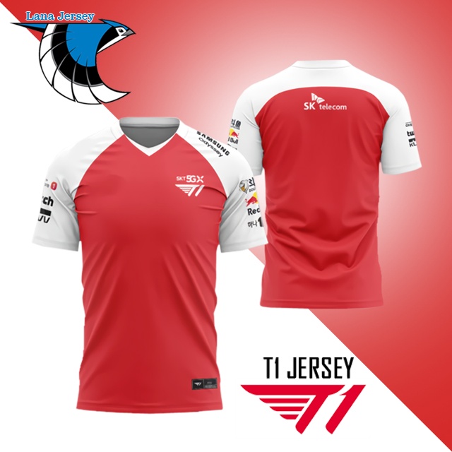 T1 ESPORT GAME DOTA 2 WILDRIFT LOL PUBG GAMING JERSEY (ฟรี NICKNAME)