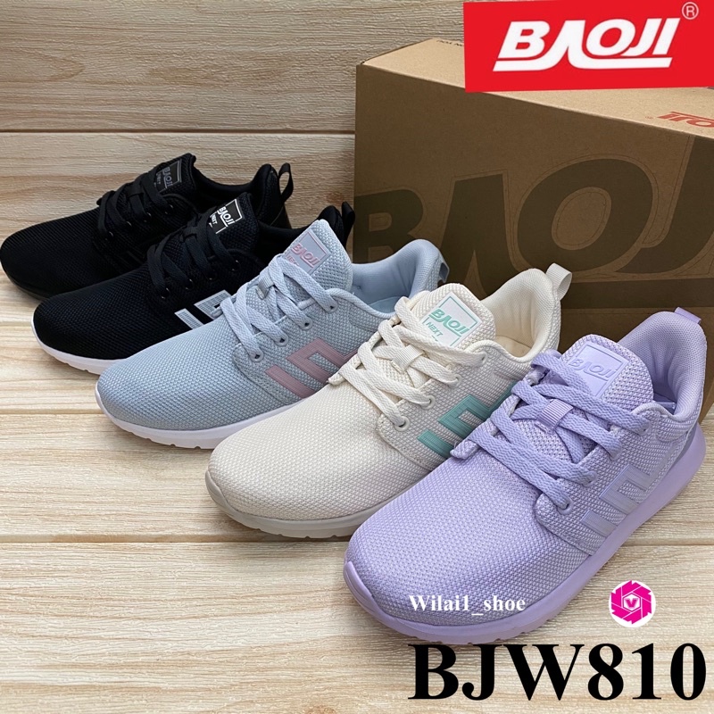 Baoji  BJW  810 รองเท้าผ้าใบ (37-41) สีดำ/ดำขาว/ครีม/เทา/ม่วง ซย