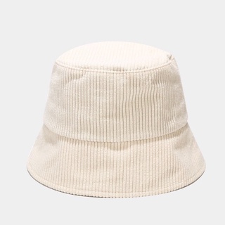 (WA) หมวกบักเก็ต สีพื้นผ้าลูกฝูก หมวกปีกรอบ Bucket hat