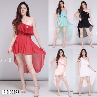 👗 Mix Dress ทรงปาดไหล่ [B0253]