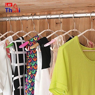 LerThai ขอบหมุนได้ 360 องศา ไม้แขวนเสื้อพลาสติก กันลื่น ไม้แขวนเสื้อกันลื่น  Non-marking Plastic Hangers