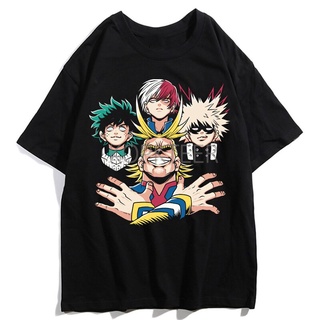 เสื้อผ้าผชเสื้อยืดพิมพ์ลายการ์ตูน My Hero Academia Midoriya Izuku Bakugou สไตล์ฮิปฮอปสําหรับผู้ชายS-5XL