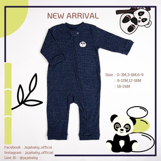 Jajababy Baby Jumpsuits (Blue) ชุดนอนหมีสีน้ำเงินปักรูปแพนด้า