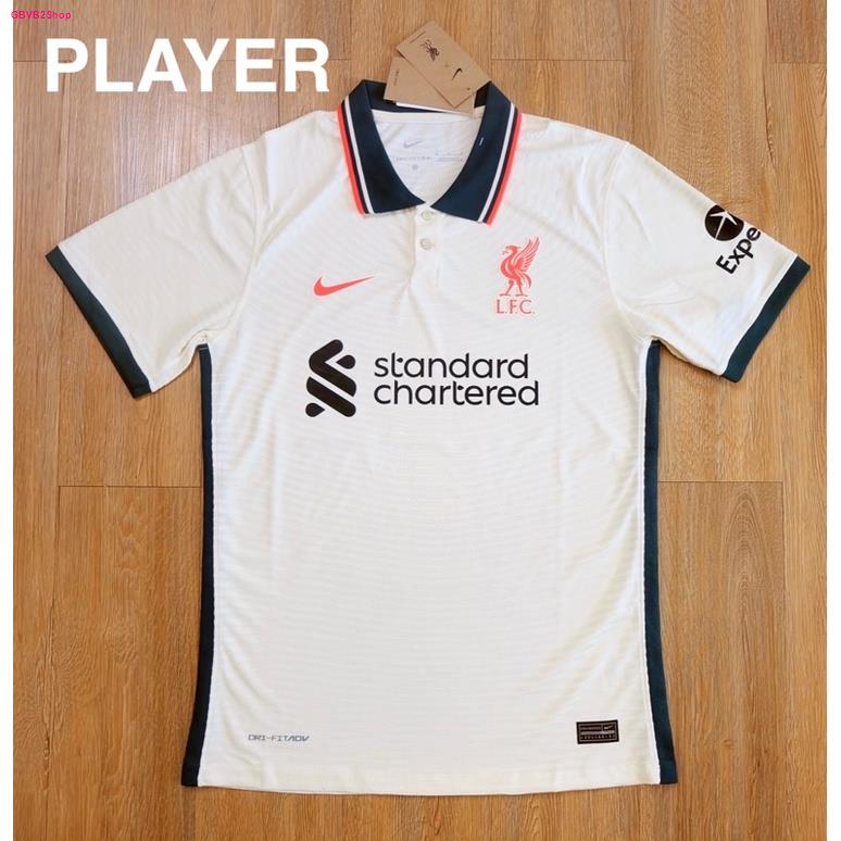 Liverpool 2021/22 Away เสื้อลิเวอร์พูลรุ่นใหม่ เสื้อฟุตบอลลิเวอร์พูล เสื้อLiverpool สีครีม