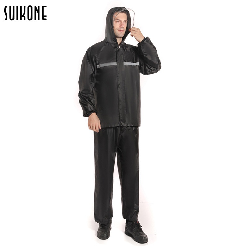 Suikone ชุดสูทแยก unisex เสื้อกันฝนผู้ใหญ่ สะท้อนแสง ระบายอากาศ ระบายอากาศได้ดี