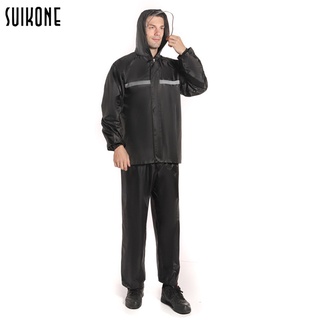 Suikone ใหม่ ชุดสูทแยก unisex เสื้อกันฝนผู้ใหญ่ พายุฝน เสื้อกันฝนสะท้อนแสง หนา ระบายอากาศได้ เสื้อกันฝน กันลม