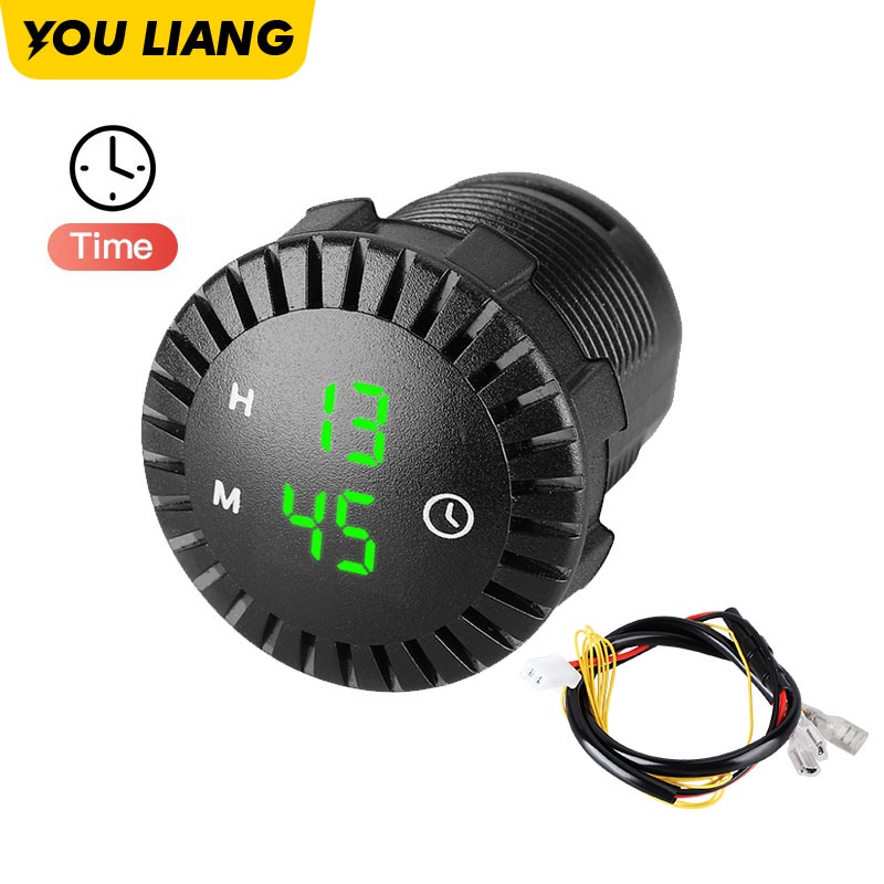 นาฬิกาจับเวลาอิเล็กทรอนิกส์ดิจิทัล LED 12 24V สําหรับรถยนต์ รถจักรยานยนต์ ขายส่ง