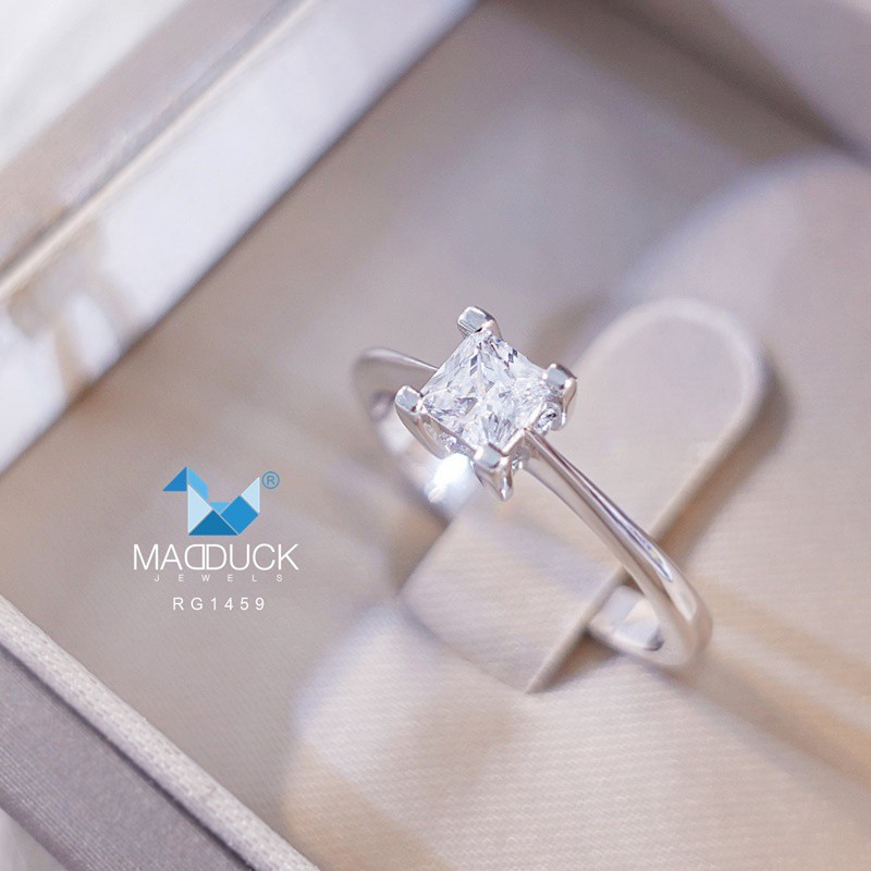Madduckjewels แหวนเงินแท้ เพชร CZ ชุบโรเดียม RG1459