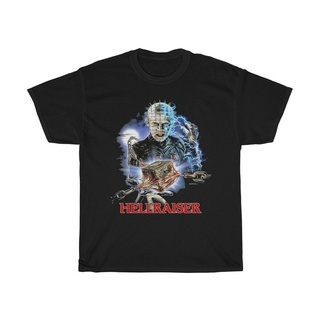 เสื้อยืดครอปGildan เสื้อยืดผ้าฝ้าย 100% พิมพ์ลาย Hellraiser-Pinhead Horror Halloween สําหรับเล่นกีฬาS-5XL