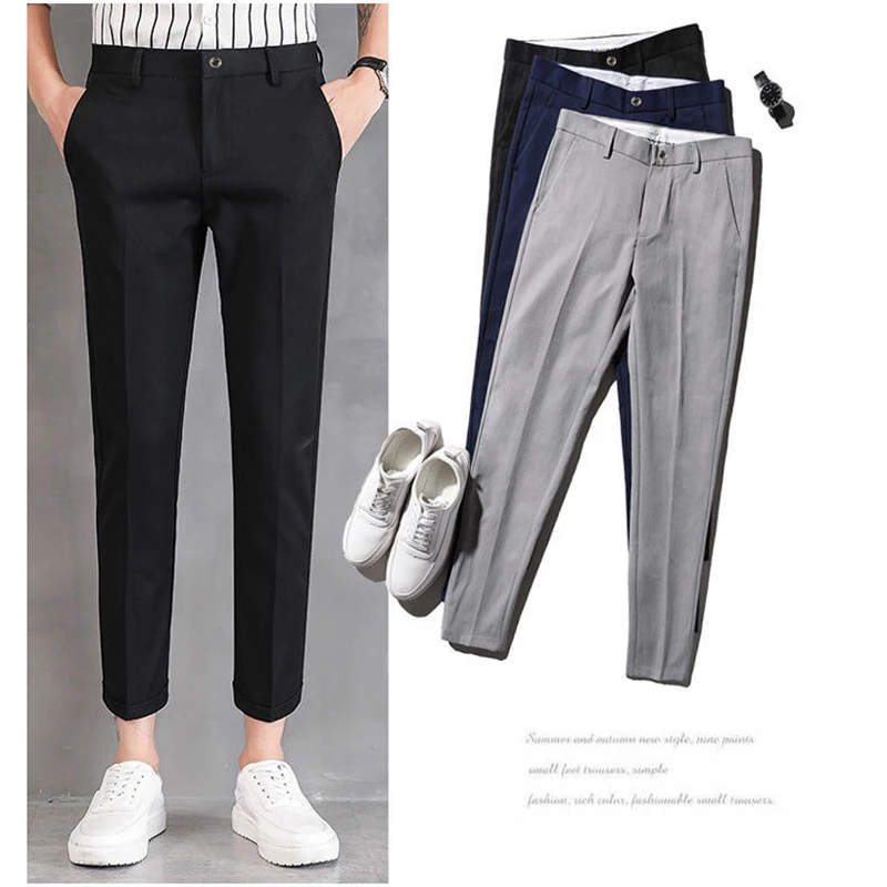 MNO.9 Pants men 6060 กางเกงสแล็คชาย 5 ส่วน สไตล์เกาหลี กางเกงทำงาน กางเกงนักศึกษา