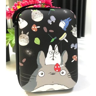 TOTORO  กล่องเก็บสายชาร์จ กล่องใส่เพาเวอร์แบงค์ สายหูฟัง , L  ลาย F  G B  โทโทโร่ งาน eva ขนาด13.5x9.5x3.5 cm BY MNN