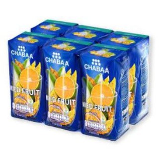 ชบา น้ำผลไม้รวม40% ขนาด 180ml ยกแพ็ค 6กล่อง CHABAA MIXED FRUIT JUICE