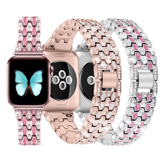 สายนาฬิกาข้อมือ ประดับลูกปัด สามแถว แบบเปลี่ยน สําหรับ Apple Watch iWatch 7 6 5 4 3