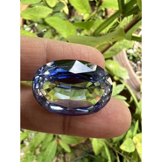 Lab made ceylon sapphire oval 55 carats weight 25x17mm