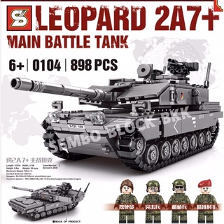 ชุดตัวต่อ รถถังสีเทา no 0104 LEOPARD2A7+  MAIN BATTLE TANK  จำนวน 898 ชิ้น kl/n (ku2)